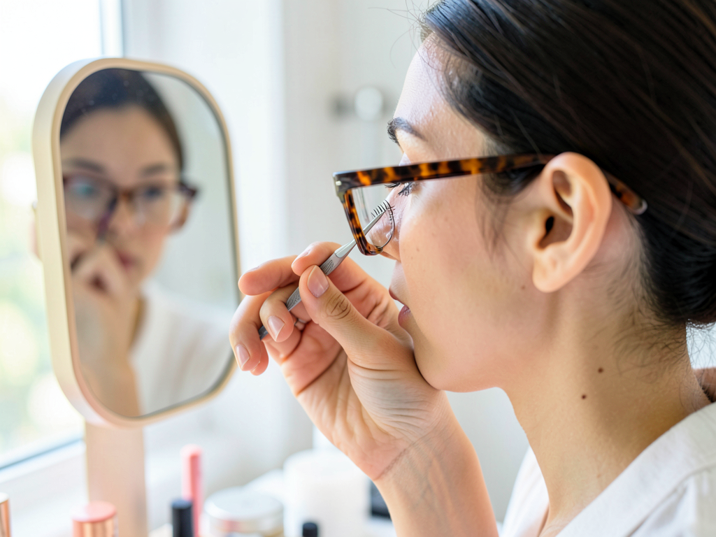 Comment porter des cils magnétiques avec des lunettes de