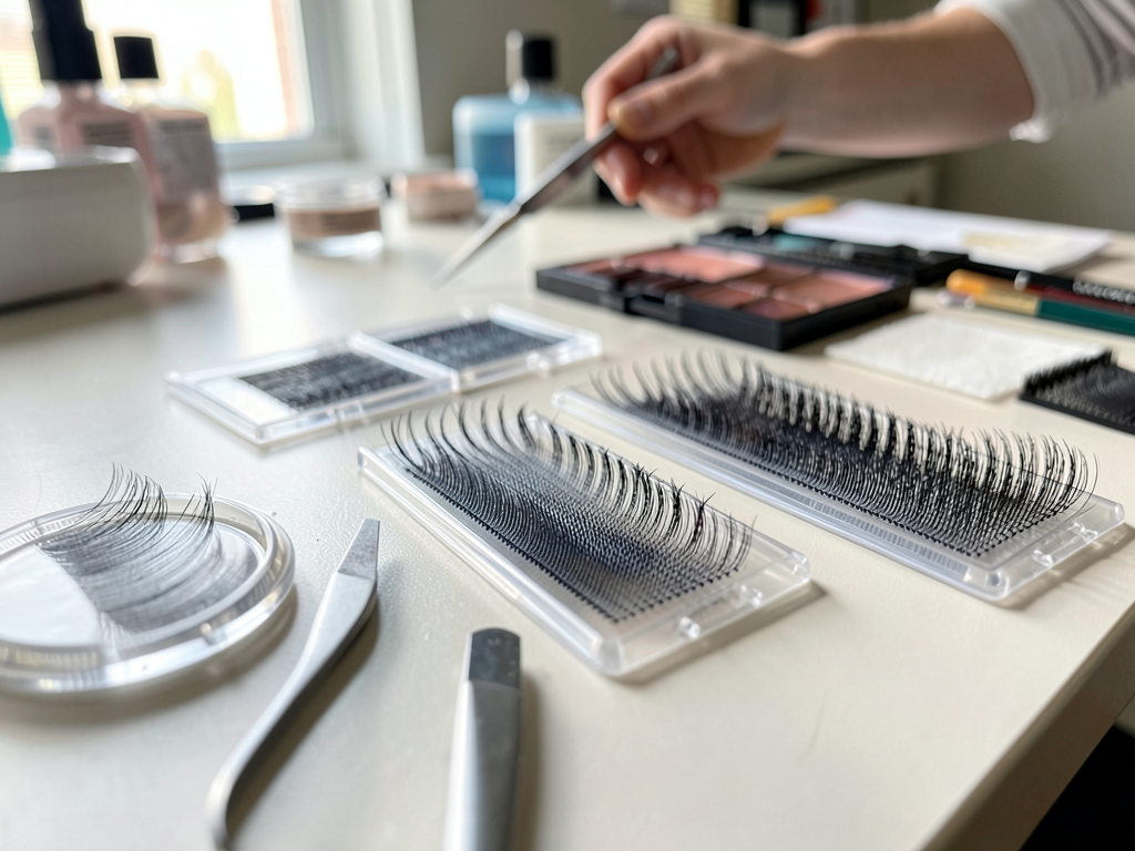 Cils en soie ou faux poil de mink