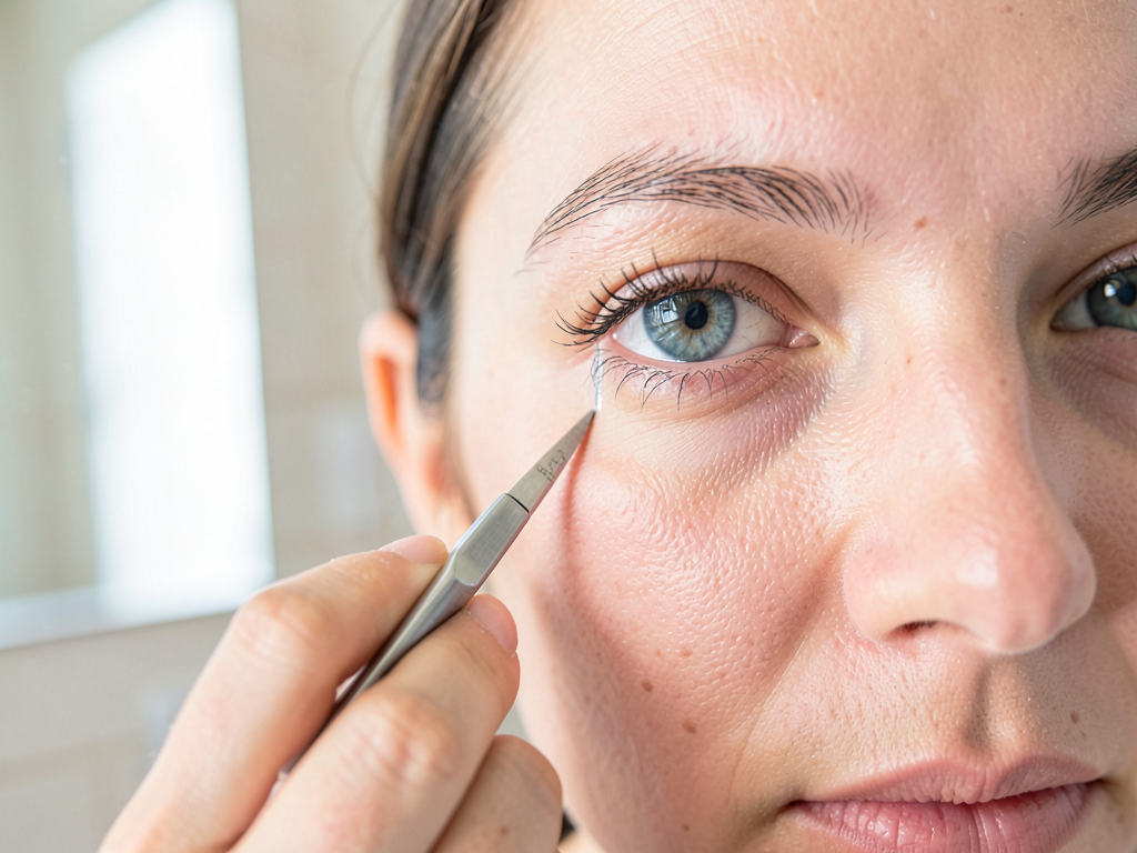 Quelle technique utiliser pour fixer des cils demi-franges sur le coin externe ?